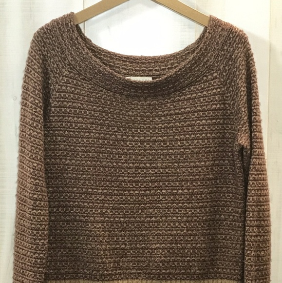 Nordstrom Hinge Maroon Tan Sweater Size M - Picture 3 of 7